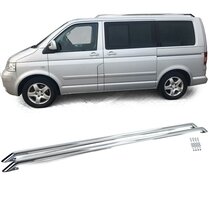 Gepolijste roofrails passend voor VW Transporter T5 en T6 met korte wielbasis