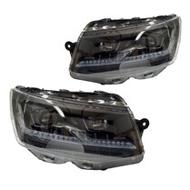 Full LED koplampen passend voor VW Transporter T6 black style