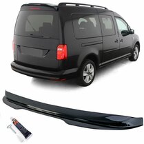 Glanzend zwarte dakspoiler passend voor VW Caddy IV model 2015 - 2020 met achterklep