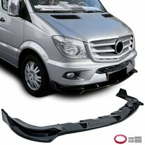 Frontlip glanzend zwart passend voor Mercedes Sprinter W906 facelift model 2013 - 2018
