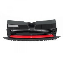 Sport gril glanzend zwart met rode lijn passend voor VW Transporter T6 model 2015 - 2019 zonder logo uitsparing