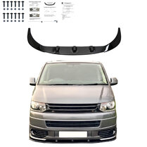 Glanzend zwarte frontlip passend voor VW Transporter T5 model 2010 - 2015 met sportline voorbumper