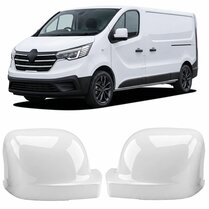 Glanzend witte spiegelkappen passend voor Renault Trafic III,  Opel Vivaro B, Fiat Talento en Nissan NV300