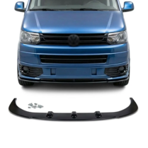 Glanzend zwarte frontlip passend voor VW Transporter T5.1 model 2009 - 2015 met sportline voorbumper