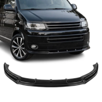Glanzend zwarte frontlip passend voor VW Transporter T5.1 model 2009 - 2014
